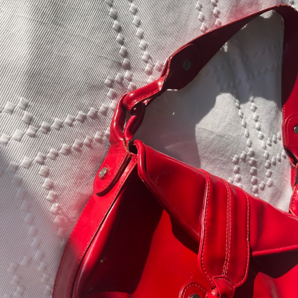 Donald J. Pliner Red Leather Shoulder Bag - Picture 5 of 7